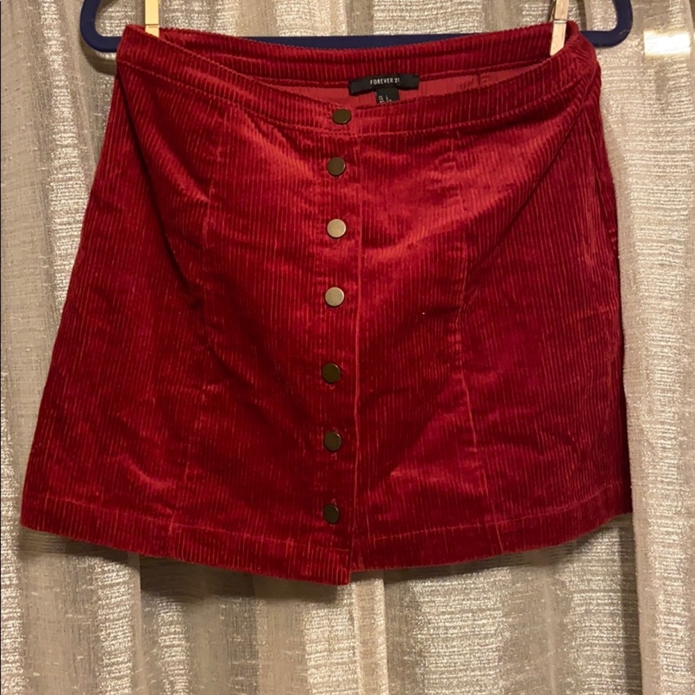 Forever 21 Corduroy Button-Up Skirt